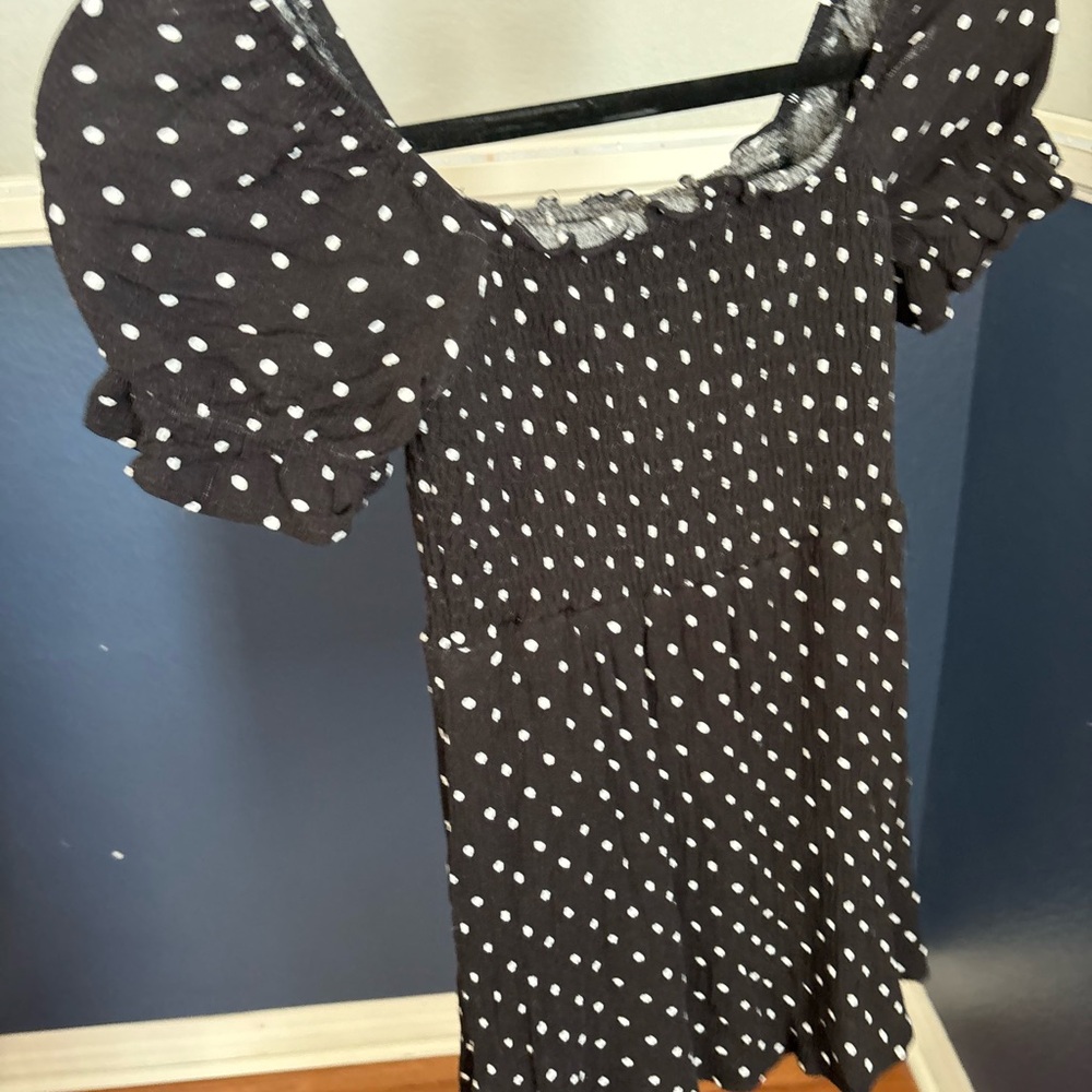 Miami Black and White Polka Dot Casual Dress